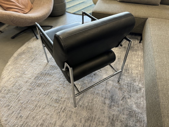 Image 1 of Leolux Gazetta Armchair Black Leather Incl. Lecture Holder