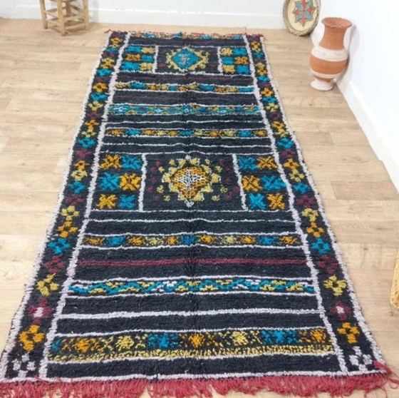 Image 1 of Tappeto Marocchino Berbero Nero Unico 100% Lana - Unique Moroccan Berber Wool Carpet