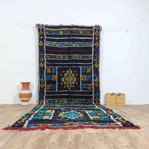 Tappeto Marocchino Berbero Nero Unico 100% Lana - Unique Moroccan Berber Wool Carpet