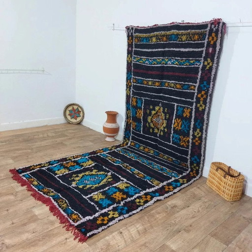 Tappeto Marocchino Berbero Nero Unico 100% Lana - Unique Moroccan Berber Wool Carpet