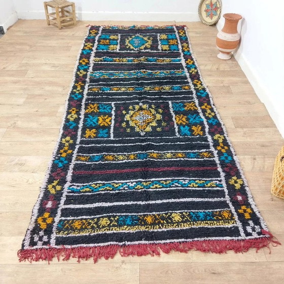 Image 1 of Tappeto Marocchino Berbero Nero Unico 100% Lana - Unique Moroccan Berber Wool Carpet