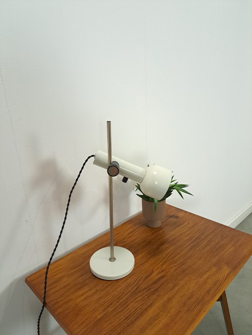 White metal desk lamp, table lamp