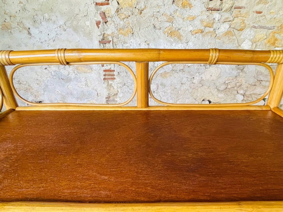 Image 1 of Mid-Century, Vintage, Bamboo and Rattan 3 Tier Shelf, 1960’s