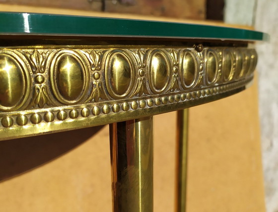 Image 1 of Italian Brass And Glass Console, 1940S