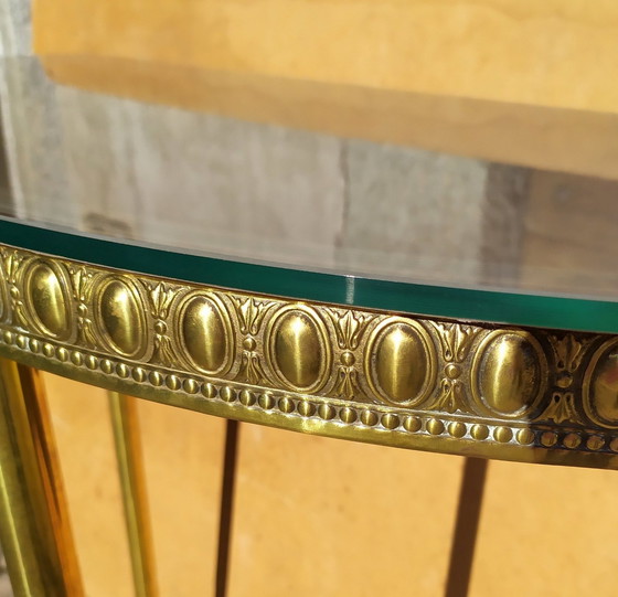 Image 1 of Italian Brass And Glass Console, 1940S