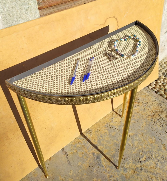 Image 1 of Italian Brass And Glass Console, 1940S