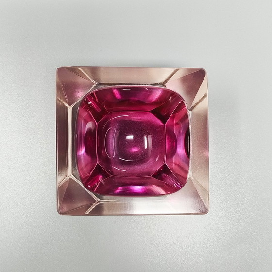 Image 1 of  Load Image Into Gallery Viewer, 1960S Stunning Murano Pink/Blue Ashtray Or Catch-All By Flavio Poli For Seguso Load Image Into 