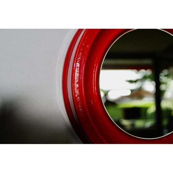 Image 1 of Vintage bright red ceramic mirror, 1960