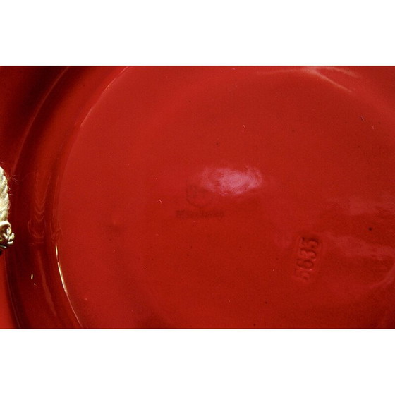 Image 1 of Vintage bright red ceramic mirror, 1960