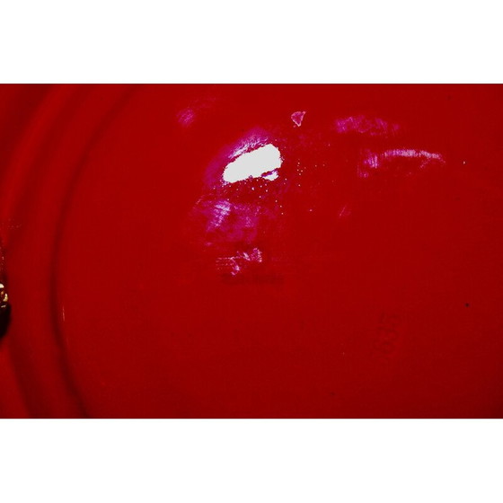 Image 1 of Vintage bright red ceramic mirror, 1960