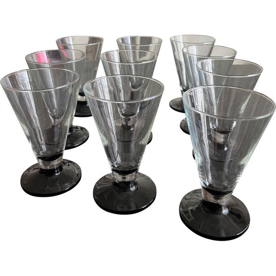 Image 1 of Lot 10 vintage art deco glasses, 1980