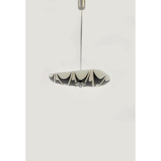 Image 1 of Lampada a sospensione vintage in vetro decorato di Napako, Cecoslovacchia, 1950