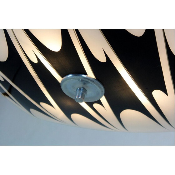 Image 1 of Lampada a sospensione vintage in vetro decorato di Napako, Cecoslovacchia, 1950