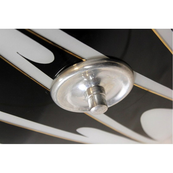 Image 1 of Lampada a sospensione vintage in vetro decorato di Napako, Cecoslovacchia, 1950