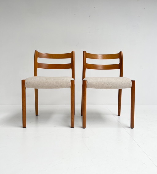 Set of Reupholstered Model 84 Chairs (2) by Niels Otto Møller, 1960's