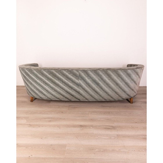 Image 1 of Vintage blue velvet sofa, Italy 1950