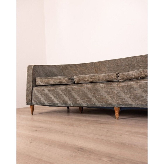 Image 1 of Vintage blue velvet sofa, Italy 1950
