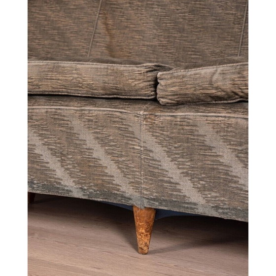 Image 1 of Vintage blue velvet sofa, Italy 1950