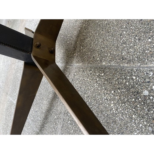 Vintage rosewood pedestal table by Jacques Adnet, 1950