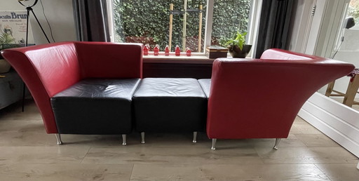 Montel Corner Armchairs + Footstool