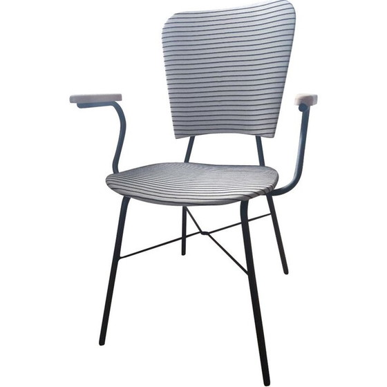 Image 1 of Vintage metal striped chair 1950