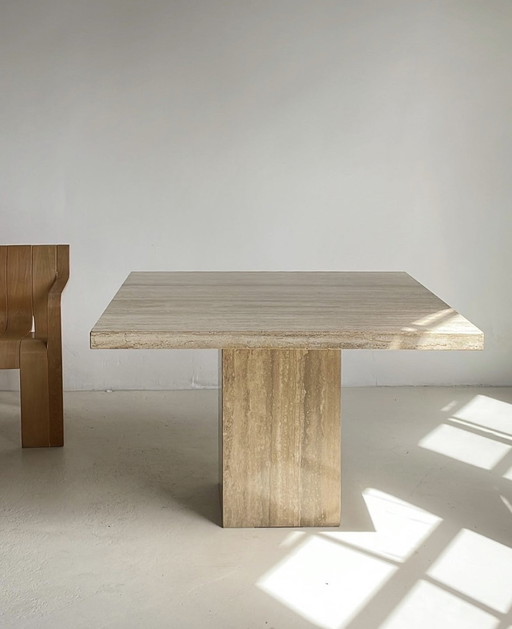 Vintage Travertine Dining Table 120X120