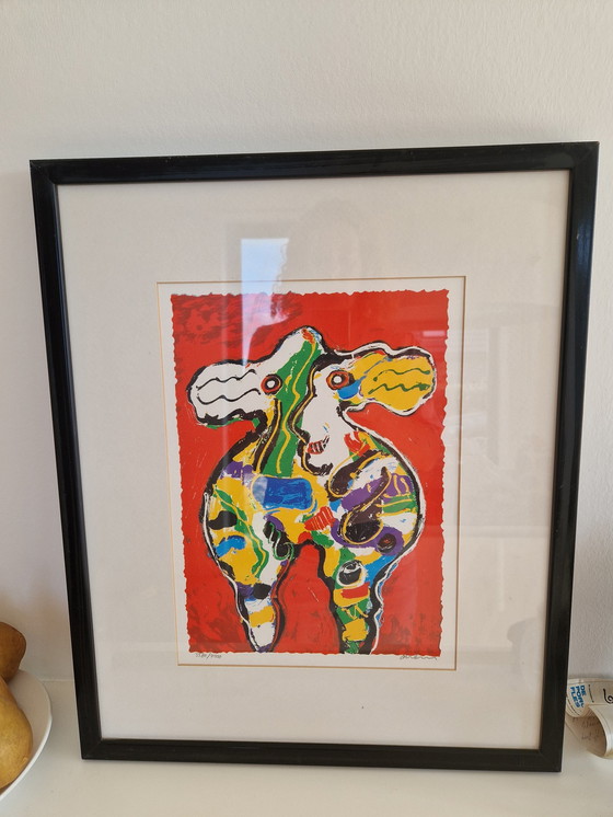 Image 1 of Peter Diem Silkscreen - Happy Cow - Red Cow - Artist