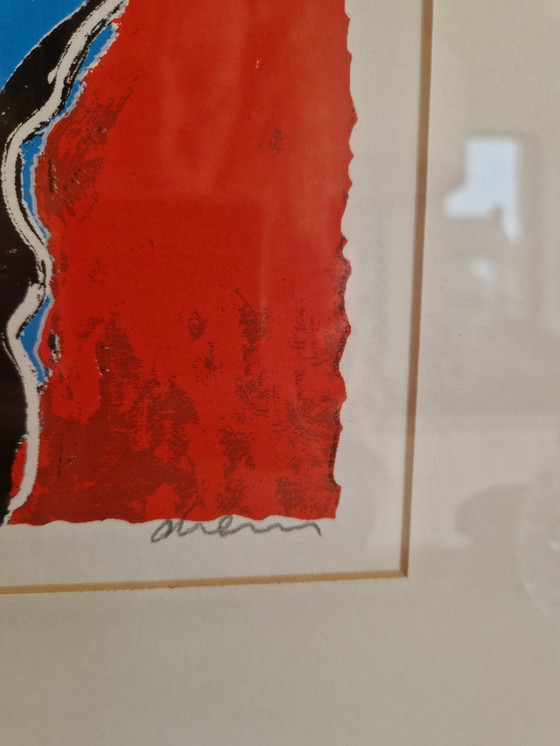 Image 1 of Peter Diem Silkscreen - Happy Cow - Red Cow - Artist