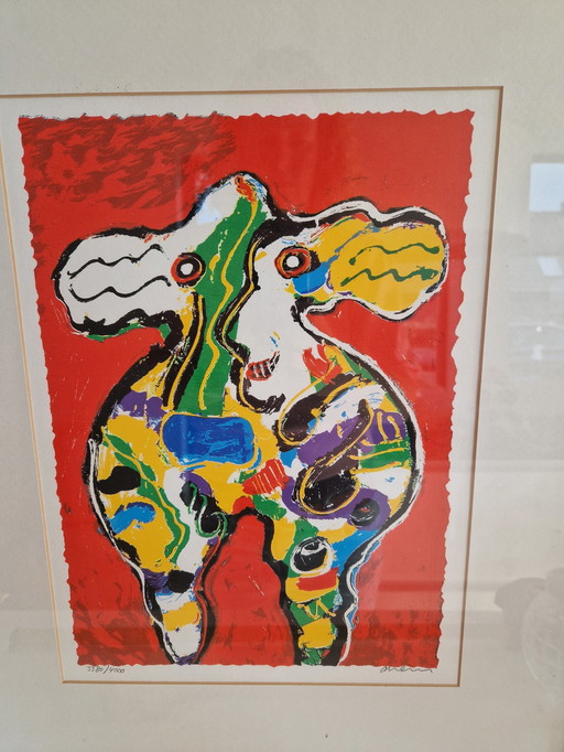 Peter Diem Silkscreen - Happy Cow - Red Cow - Artist