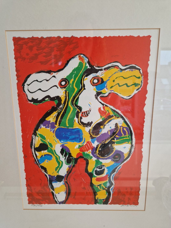 Image 1 of Peter Diem Silkscreen - Happy Cow - Red Cow - Artist