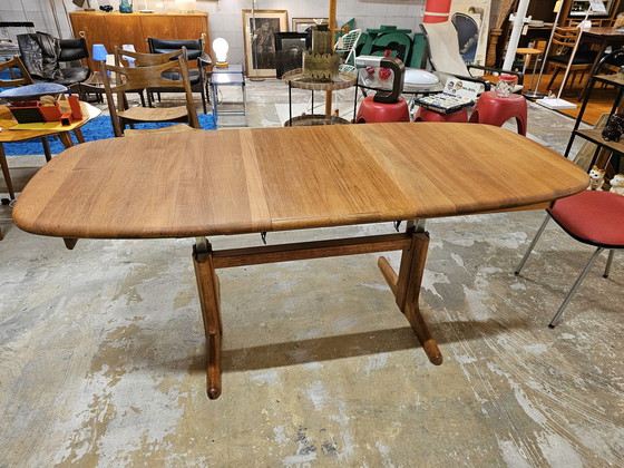 Image 1 of Dining Table Teak Extendable And Height Adjustable