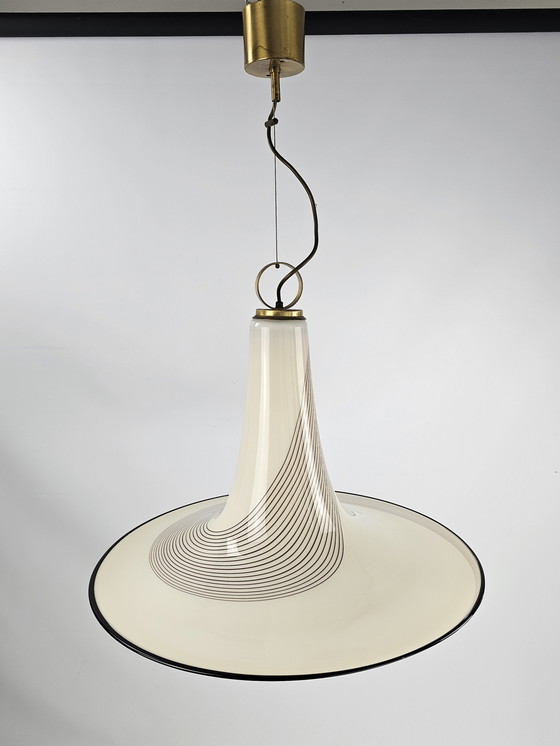 Image 1 of XL large glass pendant lamp model Witch's Hat