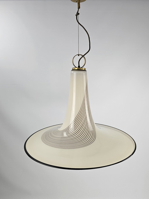 XL grande lampe suspendue en verre modèle Chapeau de sorcière