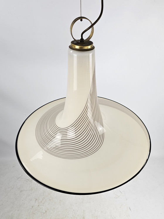 Image 1 of XL grande lampe suspendue en verre modèle Chapeau de sorcière