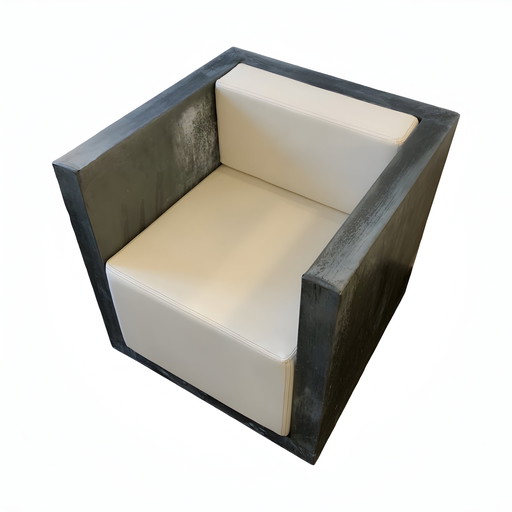 2X Industrial Design Armchair Of 100% Zinc