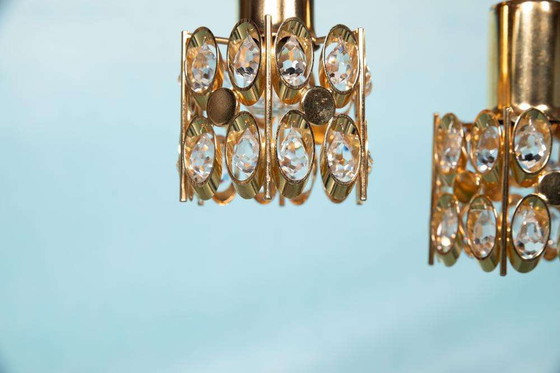 Image 1 of Vintage Palwa pendant lights brass & crystal