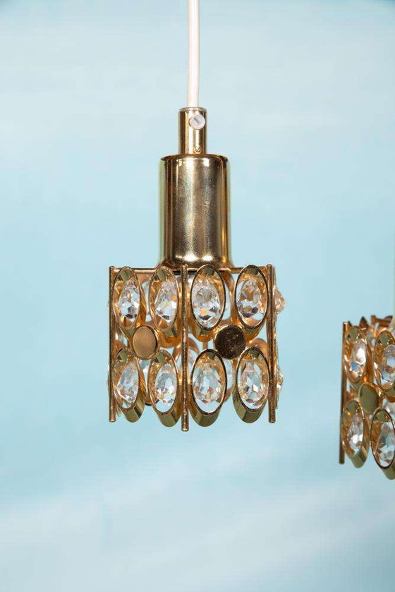 Image 1 of Suspension vintage Palwa laiton et cristal