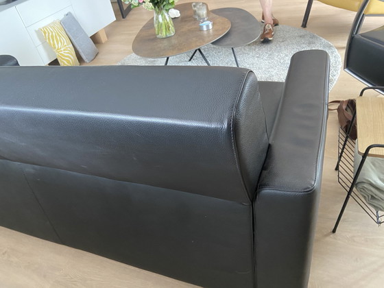 Image 1 of Havee Black Leather Sofa 2.5 Seat