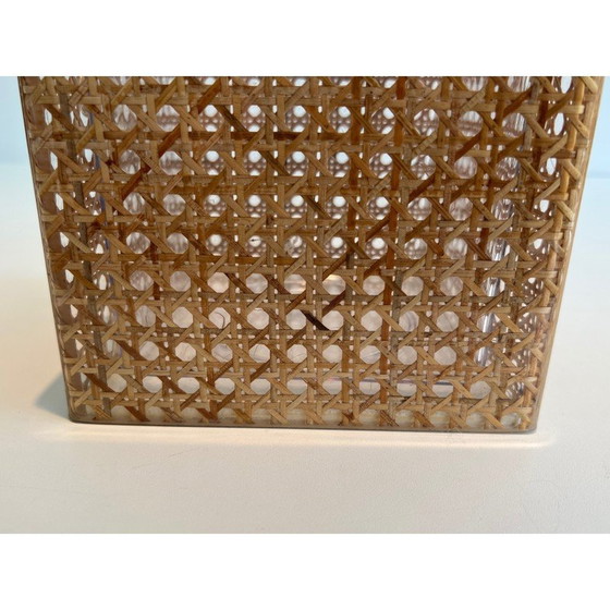 Image 1 of Vintage ice bucket in plexiglass and cane, Italy 1970