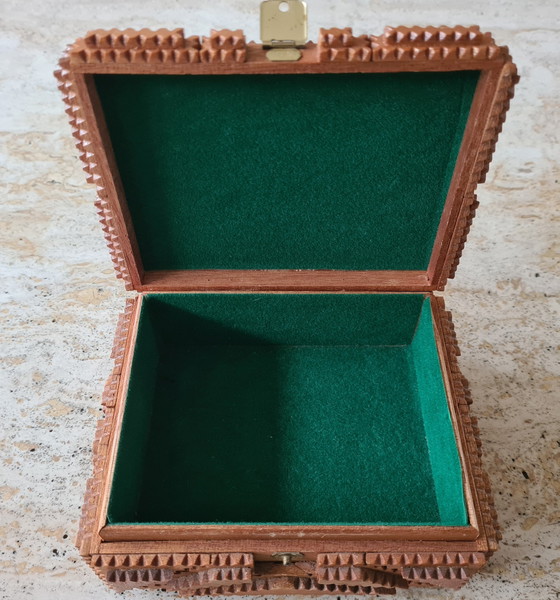 Image 1 of Tramp Art Storage/Jewelry Box. Beautifully Shaped.