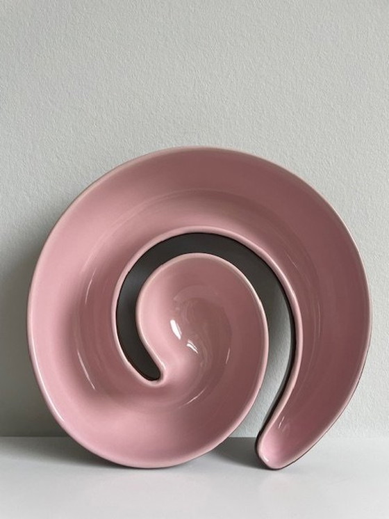 Image 1 of Set Of 2 Serving Bowls - Spiral And Clover - Glazed Ceramic