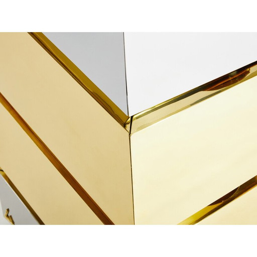 Vintage Mr Mme model chest of drawers in chrome and brass by Gabriella Crespi, 1972