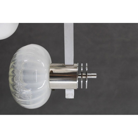 Image 1 of Vintage chrome plated chandelier with Murano glass, Italy 1970s