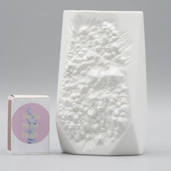 Image 1 of Manfred Frey Ak Kaiser Bisque Porcelain Vase Duo Fossil Ammonit Relief Opart Wgp