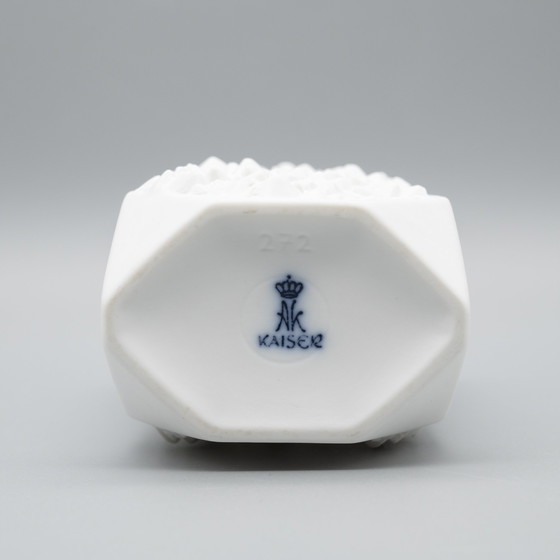 Image 1 of Manfred Frey Ak Kaiser Bisque Porcelain Vase Duo Fossil Ammonit Relief Opart Wgp