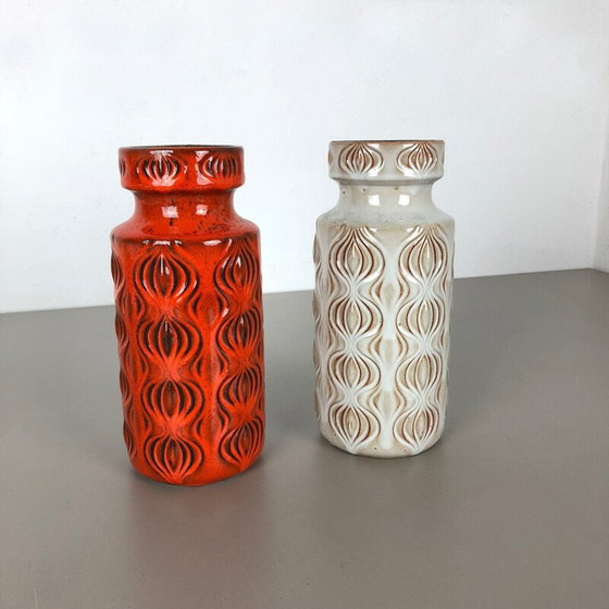 Image 1 of Pair of vintage pottery vases "Onion" by Scheurich, Germany 1970