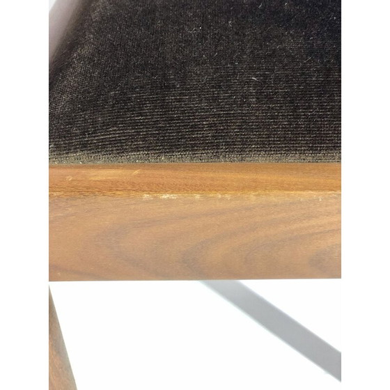 Image 1 of Set di 3 sedie vintage in velluto e rovere