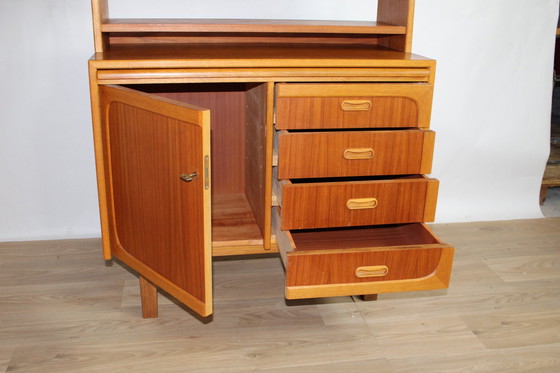 Image 1 of Vintage Multifunction Teak Bookcase 1960 Dk