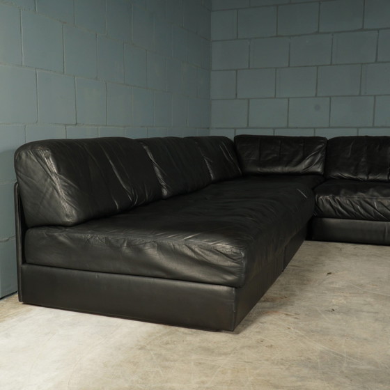 Image 1 of De Sede DS-76 - modular black leather sofa