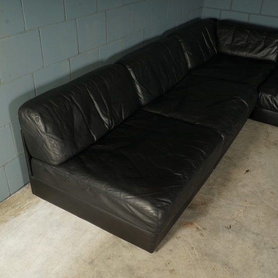 Image 1 of De Sede DS-76 - modular black leather sofa